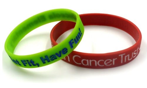 Silicone - Debossed + Colourfil Wristbands - Adult