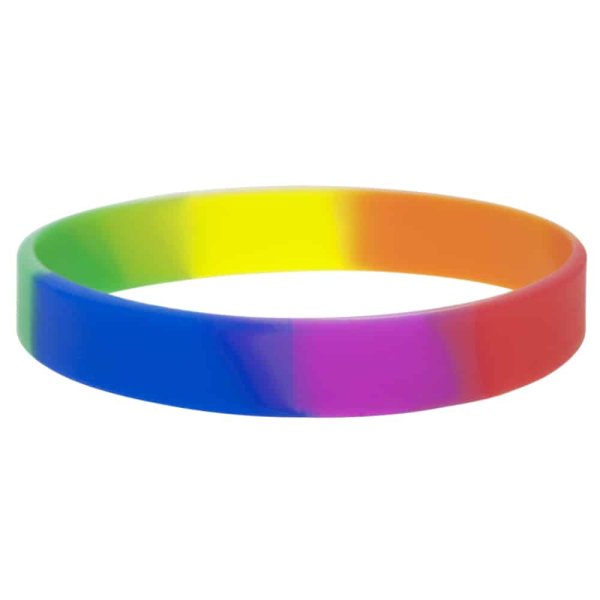 Plain Rainbow Silicone Wristbands in Ireland