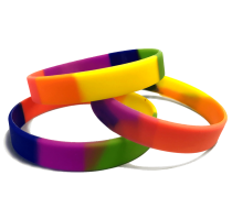 Plain Rainbow Silicone Wristbands in Ireland