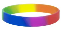 Plain Rainbow Silicone Wristbands in Ireland