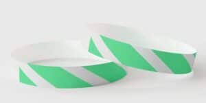 Tyvek Stripey Green Wristbands