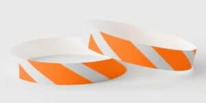 Tyvek Stripey Orange Wristbands