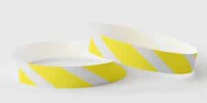 Tyvek Stripey Yellow Wristbands