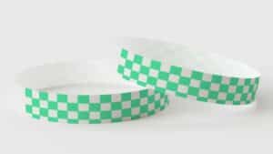 Tyvek Checked Green wristbands