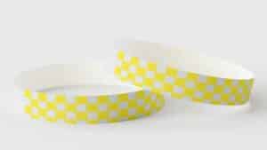 Tyvek Checked Yellow wristbands