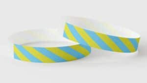 Stripey Blue and Yellow wristbands
