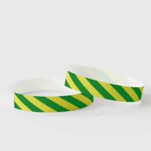 Stripey Yellow and Green Tyvek Wristband